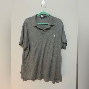 Ralph Lauren Polo Shirt Mens Large Gray‎ Custom Fit Short Sleeve